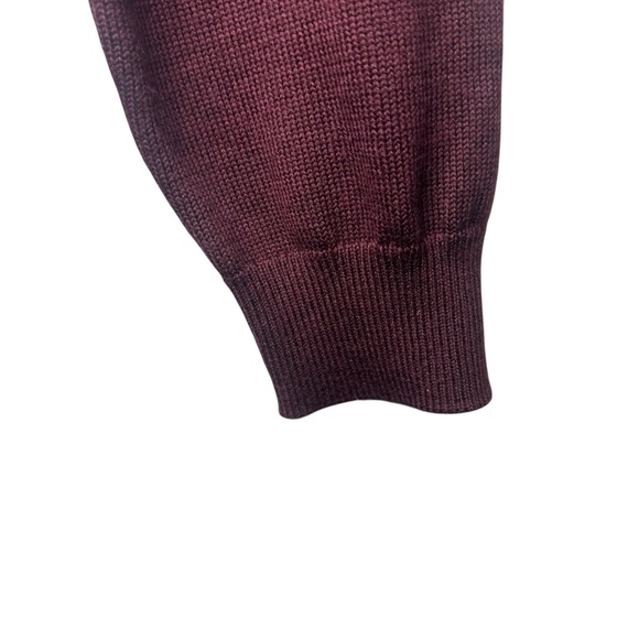 Wilfred Aritzia Clara Merino Wool Waist Sweater Burgundy Collared Knit Size L - Picture 8 of 11